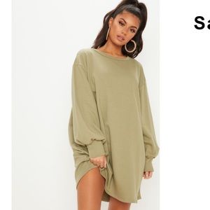 Sage Green Oversized Sweater Dress